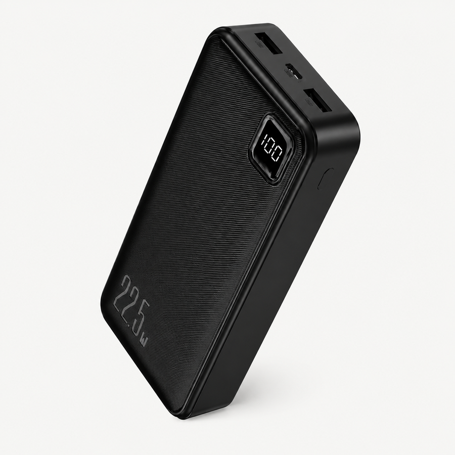 Powerbank 30.000 mAh - 22.5W USB-C Snellader - Display - Zwart