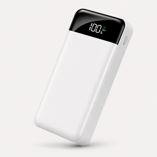 Powerbank 30.000 mAh - 22.5W USB-C Snellader - Zaklamp - Wit