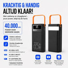 Powerbank 40.000 mAh - 22.5W USB-C Snellader - Zaklamp - Zwart