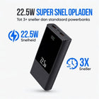 Powerbank 30.000 mAh - 22.5W USB-C Snellader - Display - Zwart