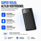 Powerbank 30.000 mAh - 22.5W USB-C Snellader - Display - Zwart