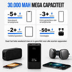 Powerbank 30.000 mAh - 22.5W USB-C Snellader - Display - Zwart