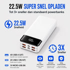 Powerbank 30.000 mAh - 22.5W USB-C Snellader - Zaklamp - Wit