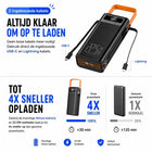 Powerbank 40.000 mAh - 22.5W USB-C Snellader - Zaklamp - Zwart